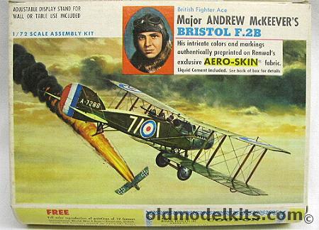 Renwal 1/72 Major Andrew McKeever's Bristol F2B (F.2B) with Aeroskin Fabric, 268-69 plastic model kit